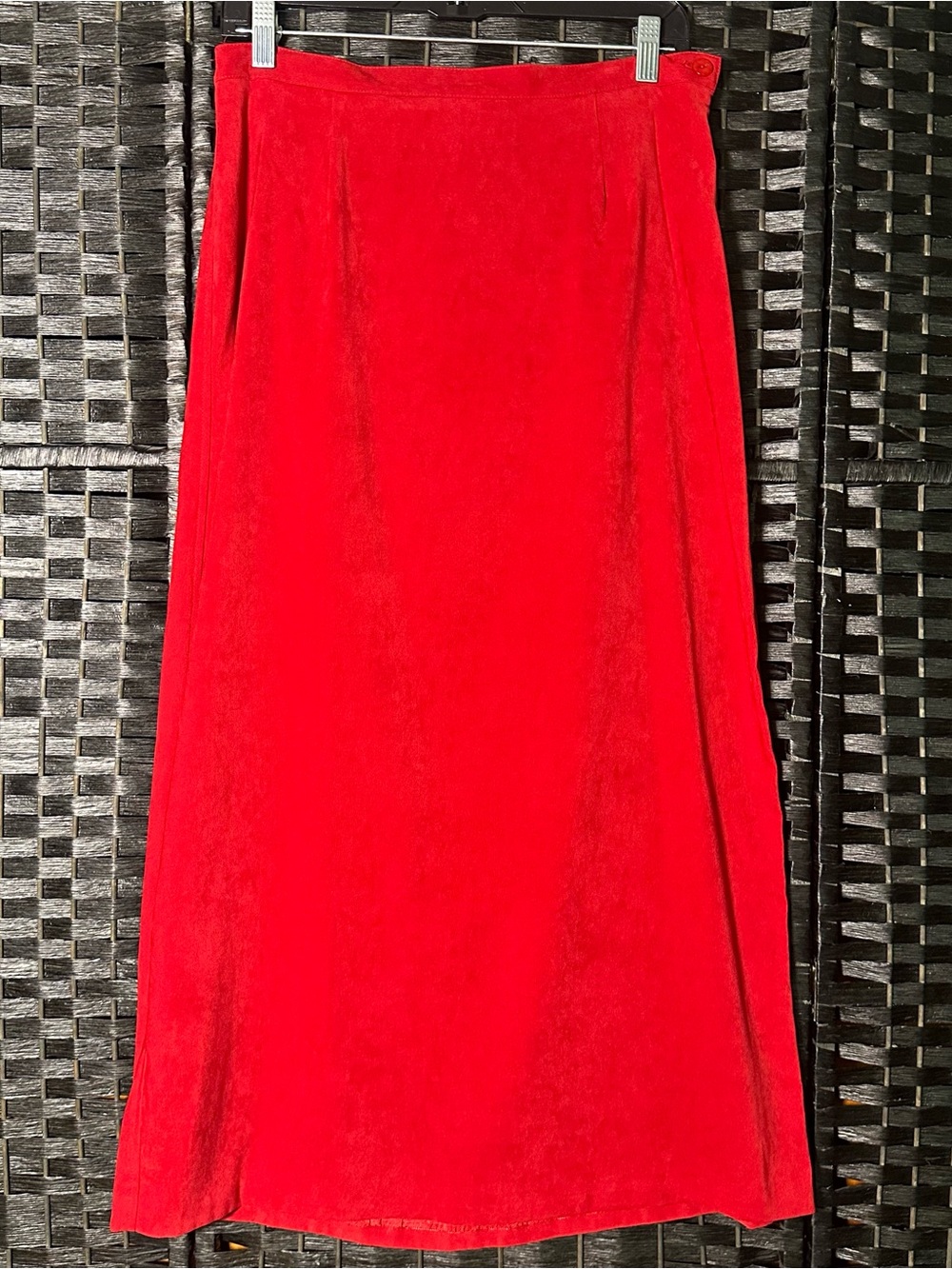 VTG Christopher & Banks Red A Line Maxi Skirt-Stretch Long Modest Classic SZ 10